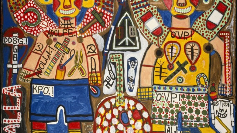 August Walla, Zwei Engel, 1986, &copy; Privatstiftung - K&uuml;nstler aus Gugging