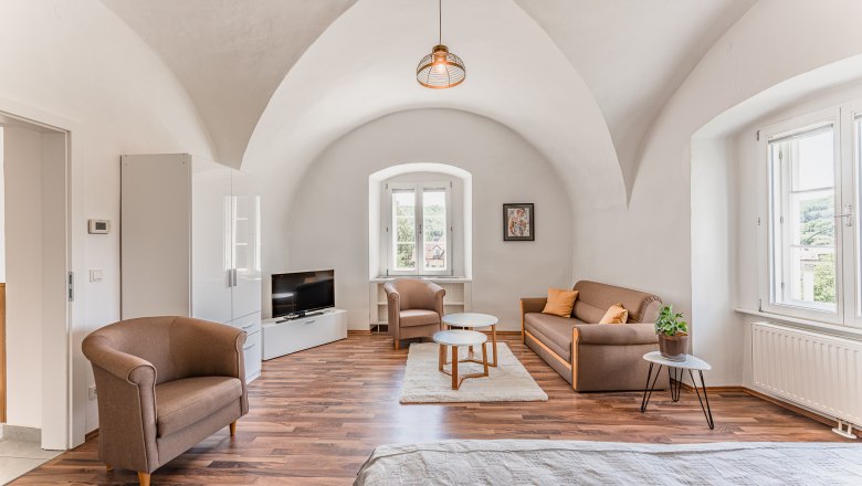 Wohnzimmer, © Ferienwohnung im Kloster Wohnzimmer, © Ferienwohnung im Kloster