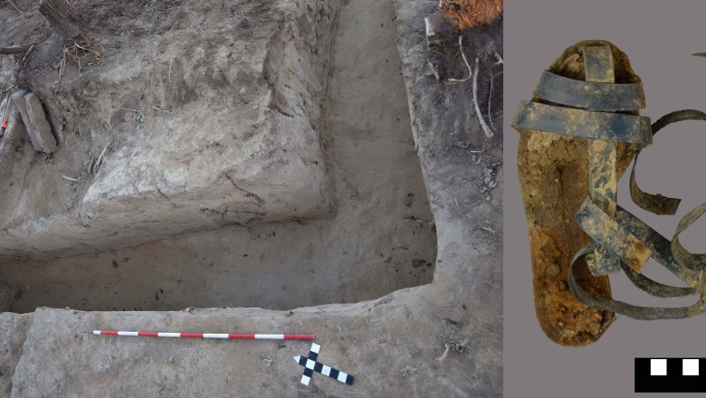 Damensandale im Splitterschutzgraben STALAG XVII B, © ASINOE GmbH