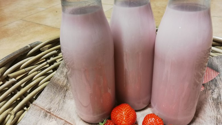 Mizie Hof Prellenkirchen, Familie Brand,  Erdbeermilch, &copy; Mizie Hof Fam. Brandl Gerhard