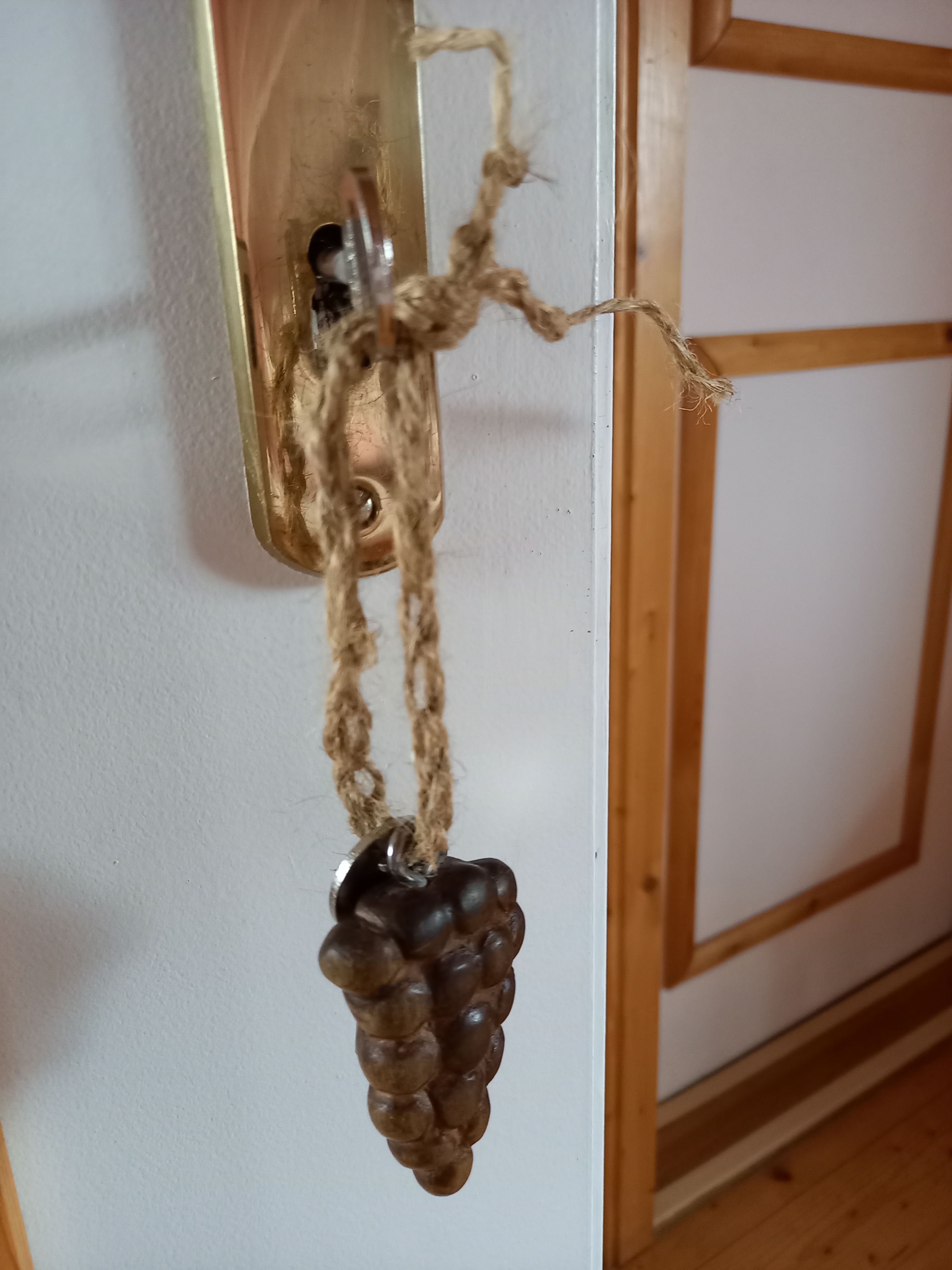 Türgriff mit Traubenanhänger aus Holz.