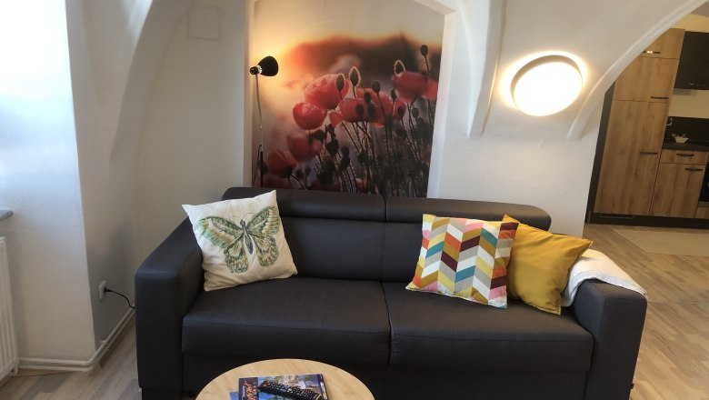 Sitzecke, &copy; Appartement AltstadtLiebe, Fotograf Birgit Waschka